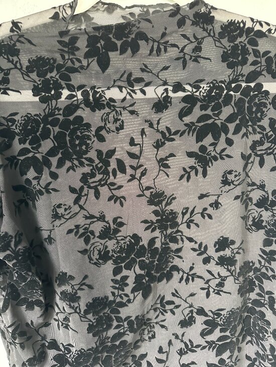 Floral Lace Sheer Mesh Top Size XL - Picture 7 of 8
